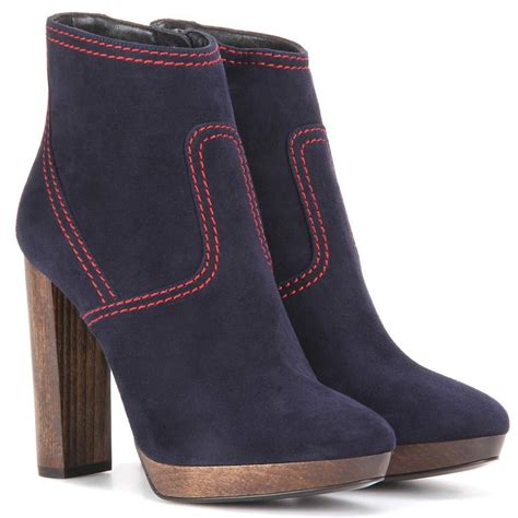 Burberry 'Hazelhurst 115' Ankle Boots in Navy Suede 